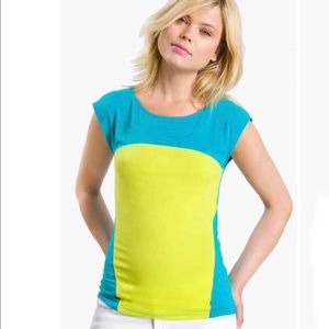 Trouve Colorblock Cap Sleeve Top